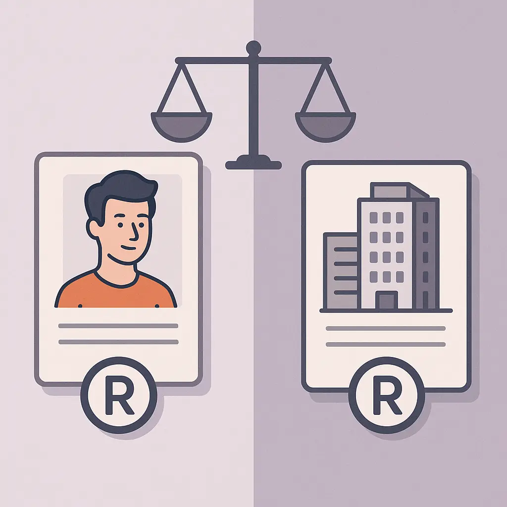 مقایسه جامع ثبت برند شخصی و شرکتی